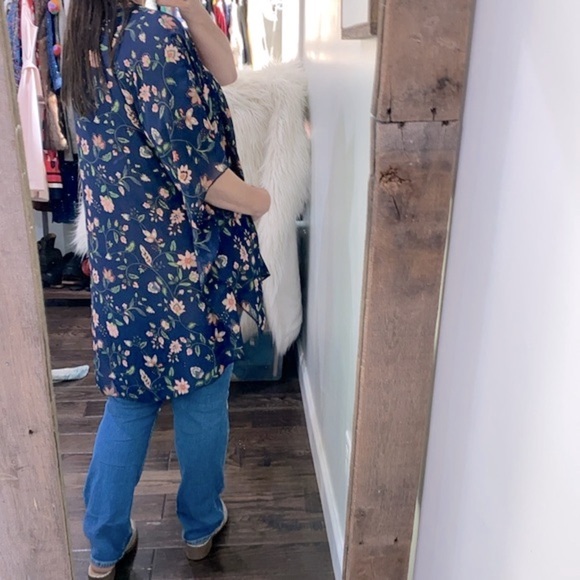 Market & Spruce blue floral kimono size XLarge - Picture 4 of 7